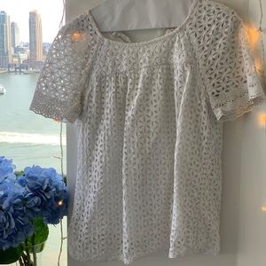 White Eyelet Top
